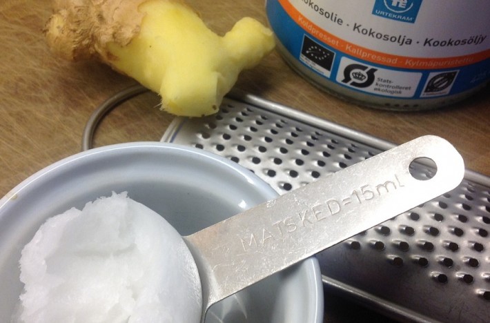Smaksätt Kokosoljan med ingefära, ett paleotips