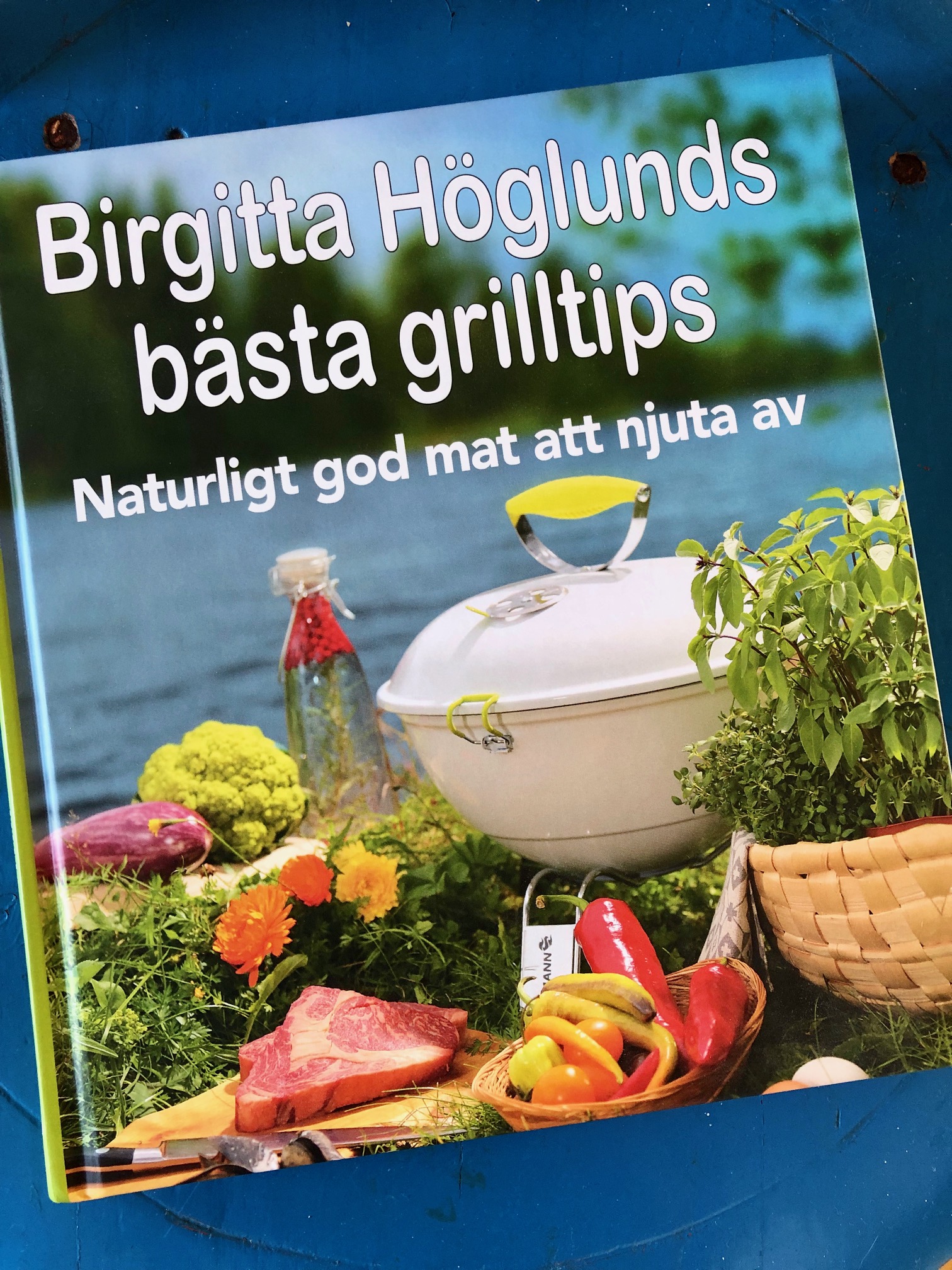 Bild på omslaget av Birgitta Höglunds grillbok