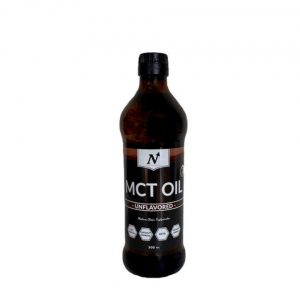 En flaska med MCT olja från Nyttoteket