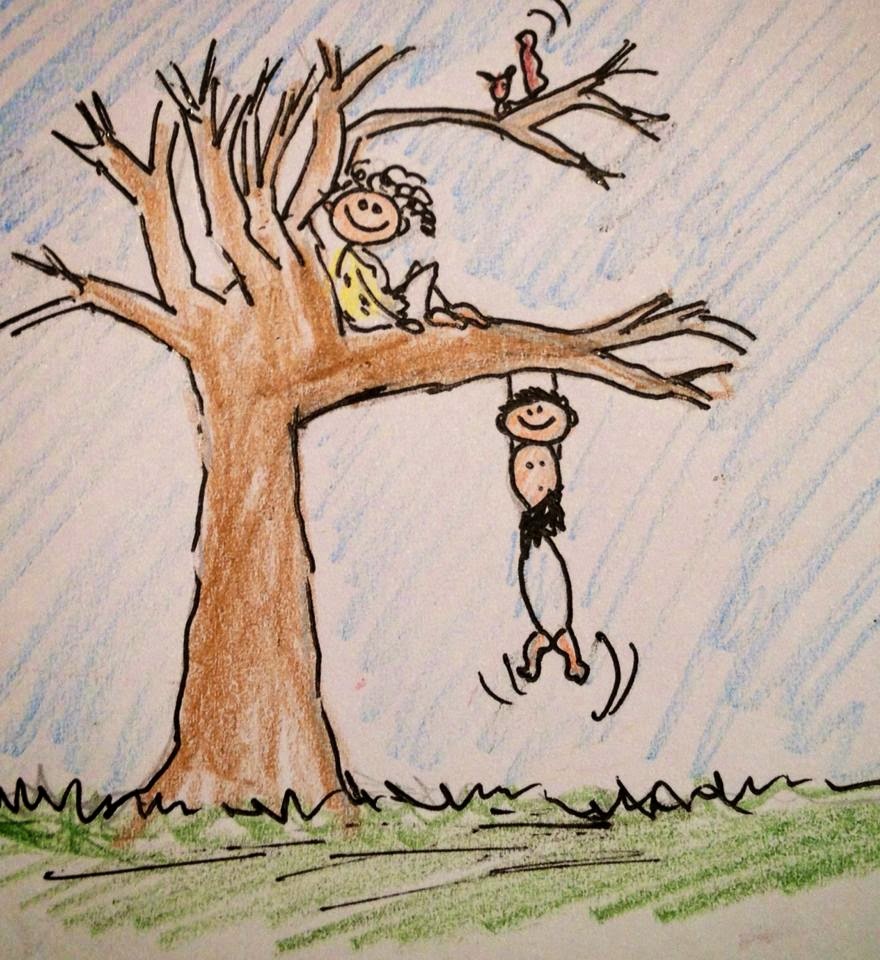 Naturlig rörelse, tecknade figurer som klättrar i träd