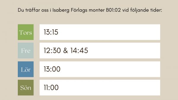 Tider för Under vårt tak på Bokmässan 2022